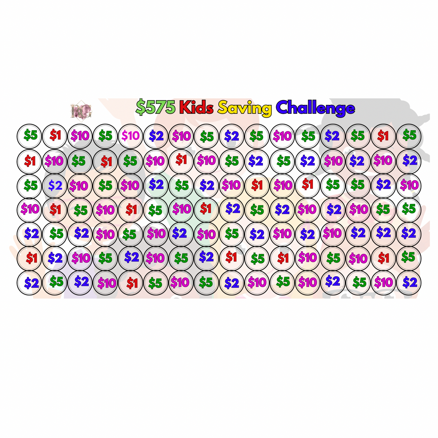 $575 Kids Saving Challenge