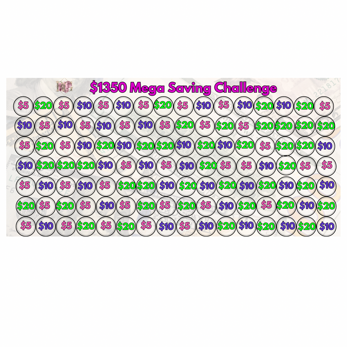 $1350 Saving Challenge